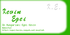 kevin egei business card